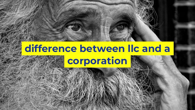 difference between llc and a corporation