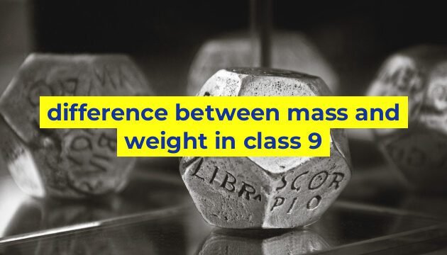 difference between mass and weight in class 9