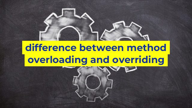 difference between method overloading and overriding