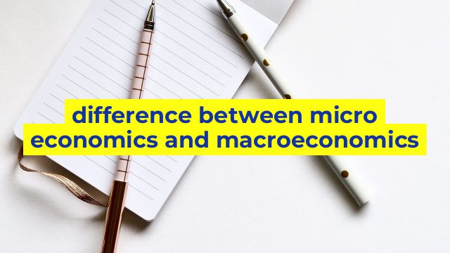 difference between micro economics and macroeconomics