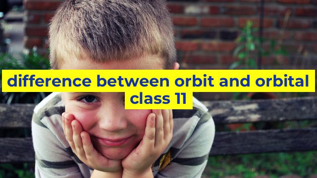 difference between orbit and orbital class 11