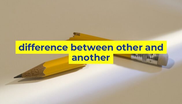 difference between other and another