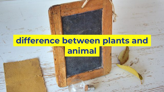 difference between plants and animal