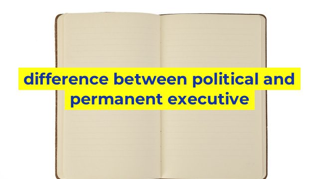 difference between political and permanent executive