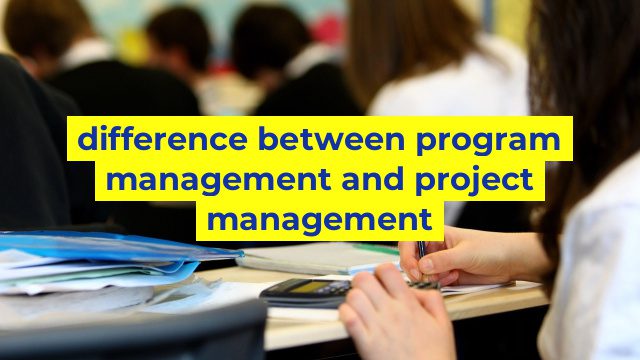 difference between program management and project management