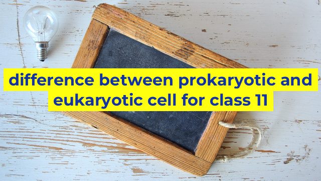 difference between prokaryotic and eukaryotic cell for class 11