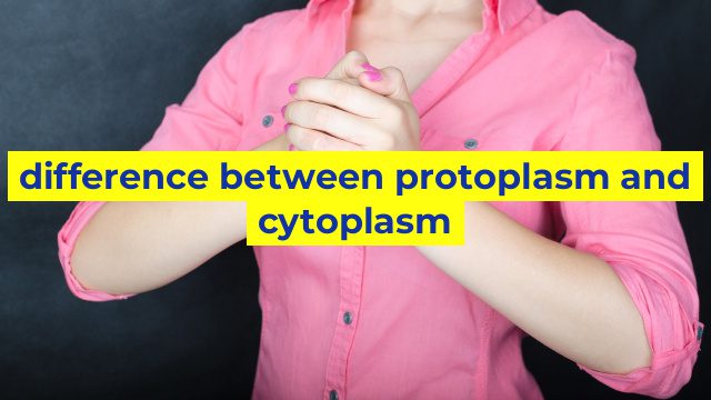 difference between protoplasm and cytoplasm