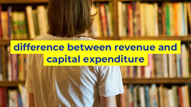difference between revenue and capital expenditure