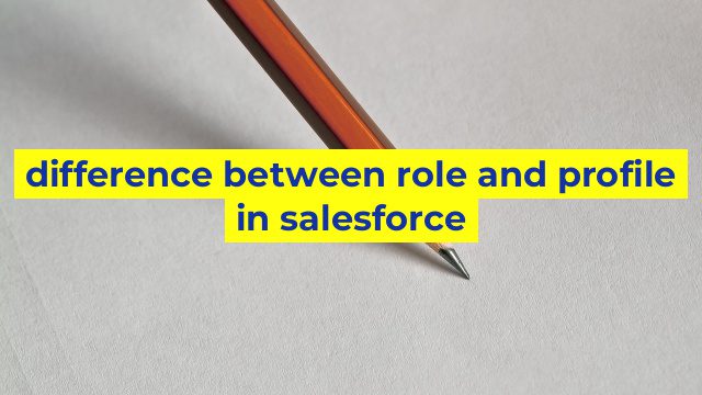 difference between role and profile in salesforce