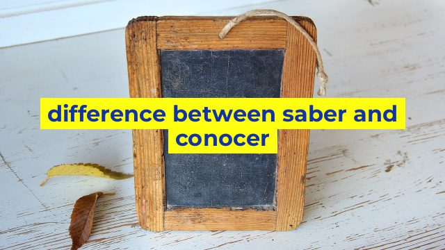 difference between saber and conocer