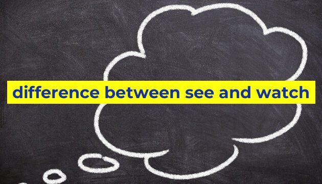 difference between see and watch