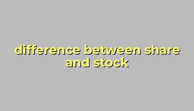 difference between share and stock