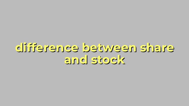 difference between share and stock