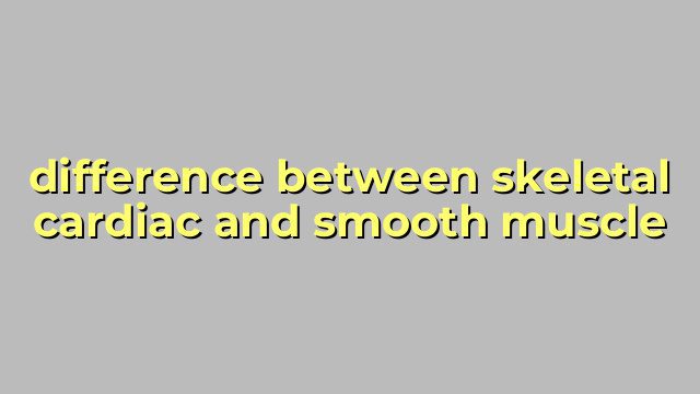 difference between skeletal cardiac and smooth muscle
