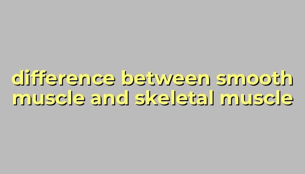 difference between smooth muscle and skeletal muscle