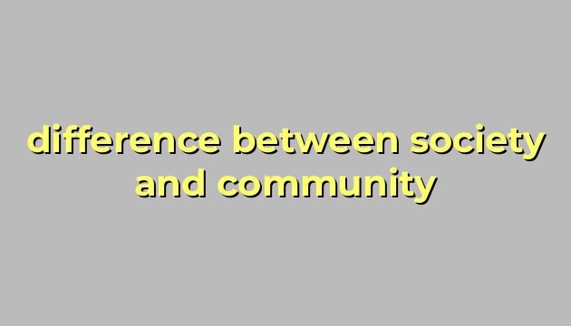 difference between society and community