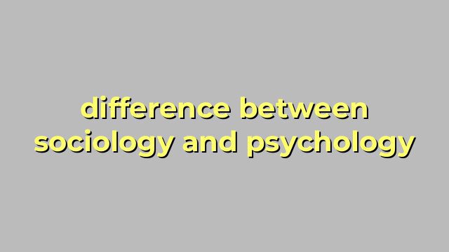 difference between sociology and psychology