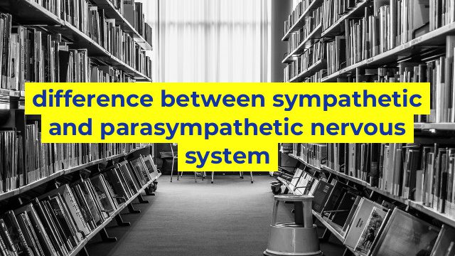 difference between sympathetic and parasympathetic nervous system