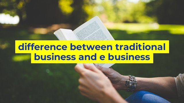 difference between traditional business and e business