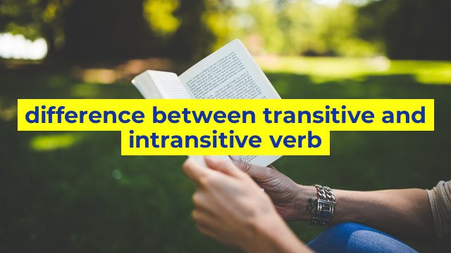 difference between transitive and intransitive verb
