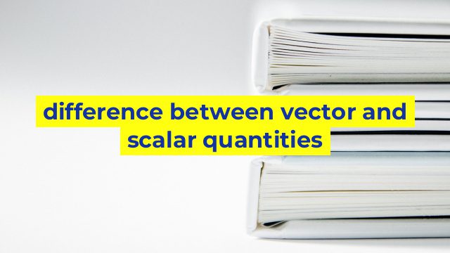difference between vector and scalar quantities
