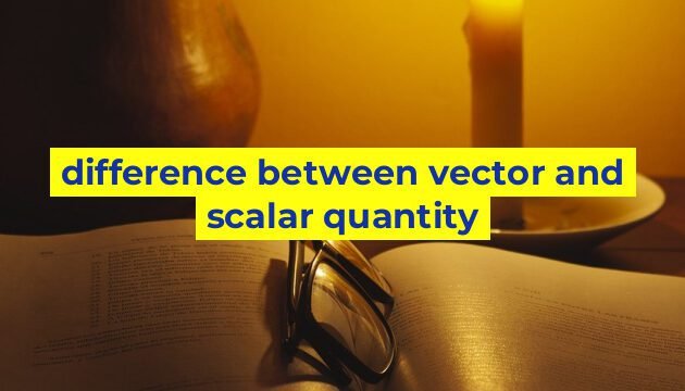 difference between vector and scalar quantity