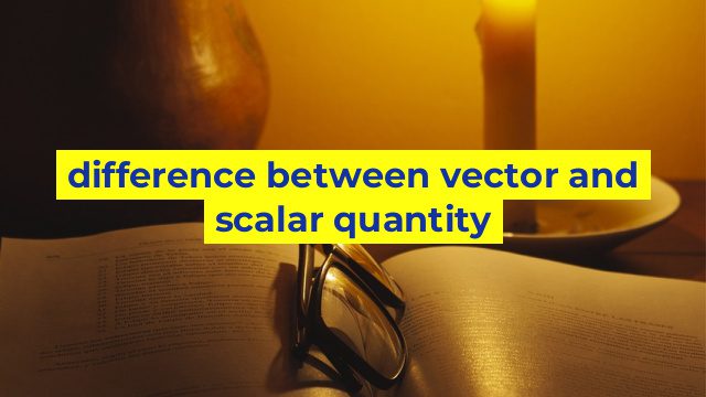 difference between vector and scalar quantity