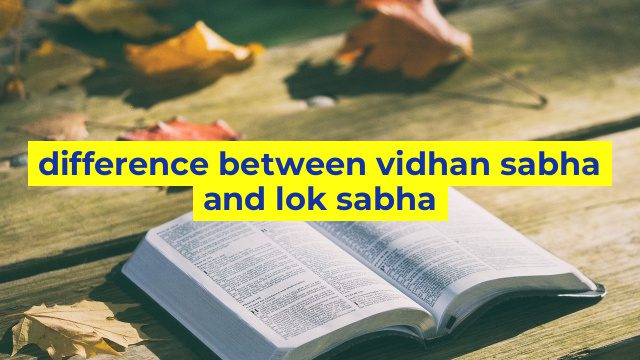 difference between vidhan sabha and lok sabha