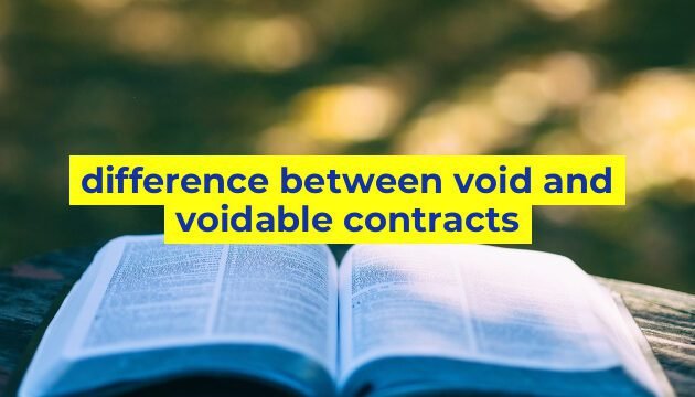 difference between void and voidable contracts