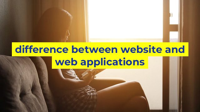 difference between website and web applications
