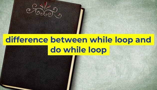 difference between while loop and do while loop